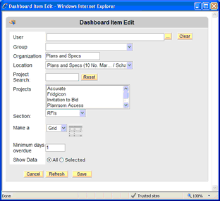 Select for Dashboard